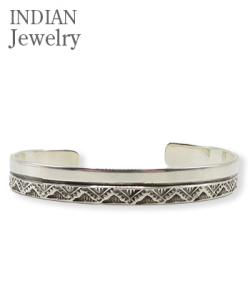Navajo Stampede Silver Bangle Henry Mariano