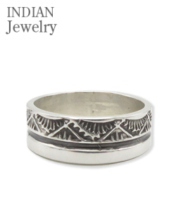 Navajo Stampede Silver Ring Henry Mariano