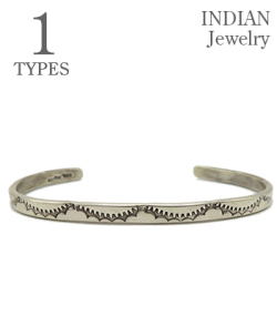 Navajo Stampede Silver Bangle Elaine Tahe