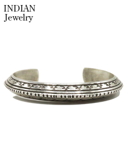 Navajo Stampede Silver Bangle Wylie Secatero
