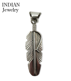 Navajo Feather Silver Pendant 