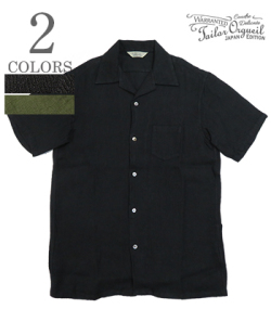 Orgueil LINEN OPEN COLLAR SHIRT