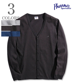 PHERROW'S フェローズ 別注度詰天竺|コットンカーディガン『COTTON CARDIGAN』【アメカジ・カレッジ】PCC1