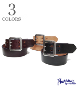 PHERROW'S LEATHER DOUBLE PIN BELT