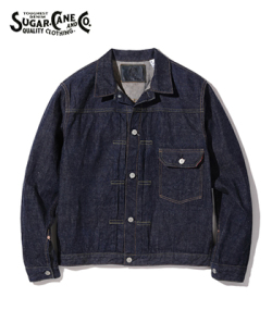 SUGAR CANE 砂糖黍製 13oz. 阿波藍混右綾 DENIM BLOUSE
