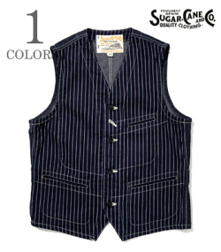 SUGAR CANE シュガーケーン ウォバッシュストライプ|ワークベスト『9oz WABASH STRIPE WORK VEST』【アメカジ・ワーク】SC12654