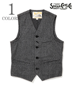 SUGAR CANE シュガーケーン コットンコバート|ワークベスト『9oz.COTTON COVERT WORK VEST』【アメカジ・ワーク】SC12795