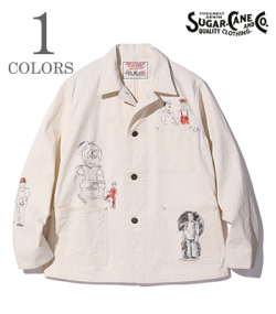 9oz. WHITE BOAT SAIL DRILL 1920's CARTOON WORK COAT