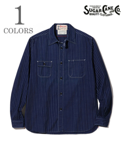 SUGAR CANE FICTION ROMANCE シュガーケーン 長袖|ウォバッシュストライプ|ワークシャツ『8.5oz. WABASH STRIPE WORK SHIRT』【アメカジ・ワーク】SC25551