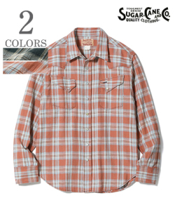 WASHER HERRINGBONE CHECK WESTERN SHIRT