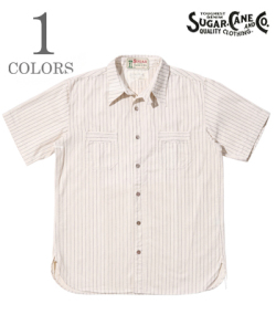 SUGAR CANE FICTION ROMANCE シュガーケーン フィクションロマンス ウォバッシュワークシャツ『8.5oz. WHITE WABASH STRIPE WORK SHIRT』【アメカジ・ワーク】SC37275