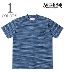 INDIGO BORDER POCKET T-SHIRT