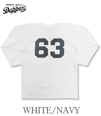 Dapper's フットボールシャツ　プリント　オレンジ　七分袖 ダッパーズ 七分袖 フットボールTシャツ オフホワイト ブラック