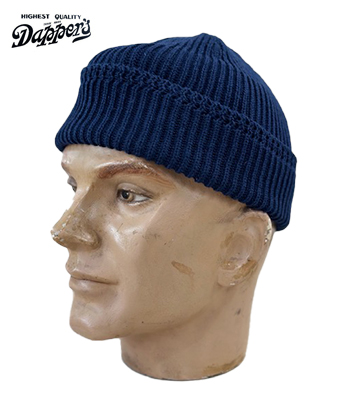 【ヨーロッパ買付品】縮絨ウール100% ニットプフ ネイビー 小 Dapper's ダッパーズ 防縮加工|ウォッシャブル|ウールニットキャップ