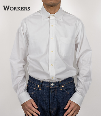 WORKERS ワーカーズ 長袖|スーピマオックス|ワイドスプレッドシャツ 
