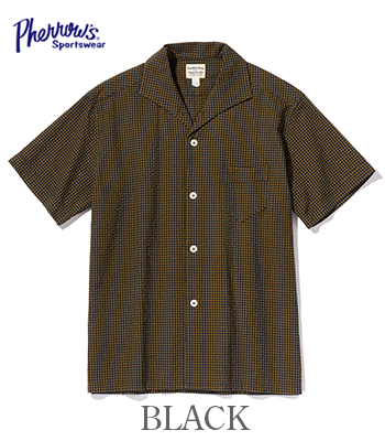 PHERROW'S フェローズ 半袖|コットン|チェック|イタリアンカラー