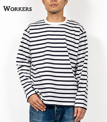 WORKERS ワーカーズ 長袖|クルーネック|ボーダーTEE『Border T Long,Crew』【アメカジ・カレッジ】24s-6-border WORKERS ワーカーズ 長袖|クルーネック|ボーダーTEE『Border T Long,Crew』【アメカジ・カレッジ】24s-6-border