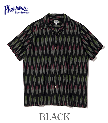 PHERROW'S フェローズ 半袖|イカット|絣|オープンカラーシャツ『IKAT