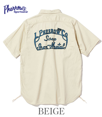 PHERROW'S フェローズ 半袖|コットンツイル|カスタムワークシャツ『L.P