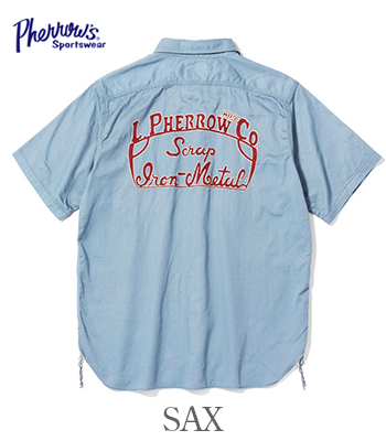 PHERROW'S フェローズ 半袖|コットンツイル|カスタムワークシャツ『L.P