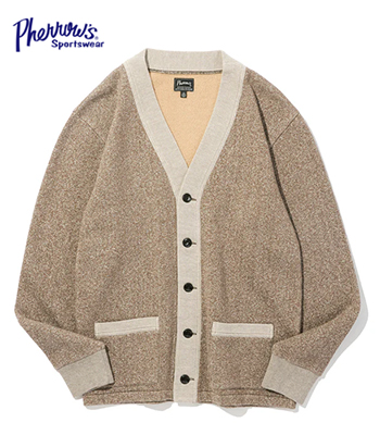 PHERROW'S フェローズ ゴマ塩|スウェット|カーディガン『SESAME SALT