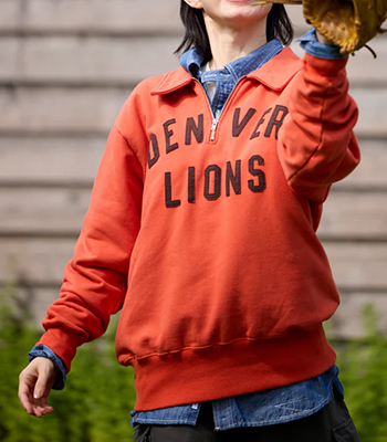 PHERROW'S フェローズ 長袖|裏毛|ハーフジップ|スウェット『DENVER