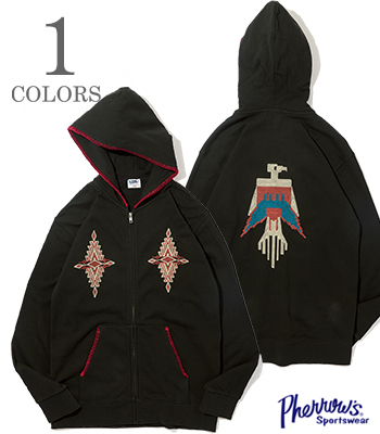 PHERROW'S フェローズ 裏毛|ブランケットステッチ|フルジップパーカー