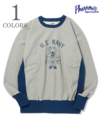 PHERROW'S フェローズ 裏毛|リバース切り替え|2-TONE|スウェット『U.S.