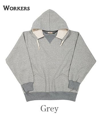 WORKERS ワーカーズ 長袖|15oz.ヘビー裏毛|後付けパーカー|フーディー