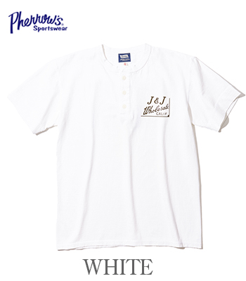 PHERROW'S フェローズ 半袖|ヘンリーネック|プリント|Tシャツ『HENLEY