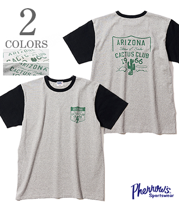 PHERROW'S フェローズ 半袖|16番単天竺|天地引き|プリント|Tシャツ
