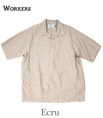 WORKERS ワーカーズ 半袖||リネンオープンカラーシャツ『Open Collar