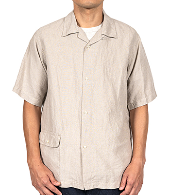 WORKERS ワーカーズ 半袖||リネンオープンカラーシャツ『Open Collar