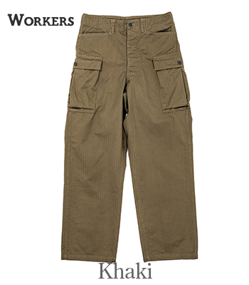 ミリタリー カーゴパンツ オリーブ ヘリンボーン WORKERS ワーカーズ ヘリンボーン|カーゴパンツ『M43 Trousers Mod