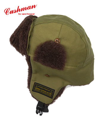 帽子 CUSHMAN AVIATOR CAP CUSHMAN クッシュマン コットンサテン|アルパカ|アビエイター