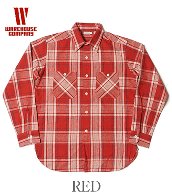 WAREHOUSE ウエアハウス 長袖|コットンリネン|チェック|ワークシャツ『LONG SLEEVE CHECK WORK SHIRTS B柄』【アメカジ・ワーク】3055B WAREHOUSE ウエアハウス 長袖|コットンリネン|チェック|ワークシャツ