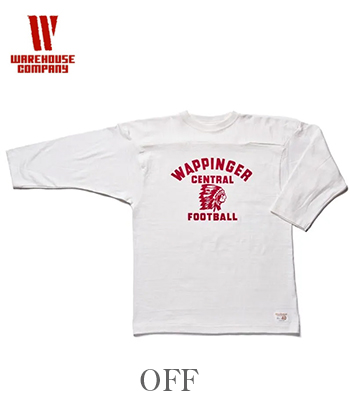 WAREHOUSE ウエアハウス 七分袖|粗挽きスラブ糸シャドーボーダー