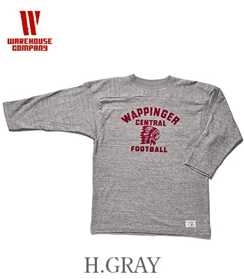 WAREHOUSE ウエアハウス 七分袖|粗挽きスラブ糸シャドーボーダー