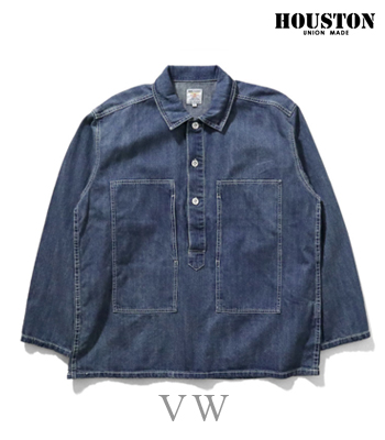 HOUSTON ヒューストン 長袖|デニム|プルオーバー|ワークシャツ『DENIM