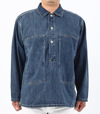 HOUSTON ヒューストン 40840 DENIM USN プルオーバーシャツ