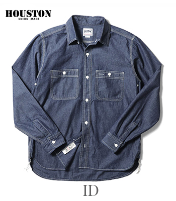 未使用 HOUSTON ヒューストン 杢 シャンブレー シャツ M HOUSTON ヒューストン 長袖|シャンブレー|ワークシャツ『USA COTTON