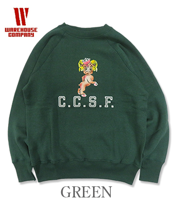 WAREHOUSE ウエアハウス 裏毛|丸胴|ラグランスリーブ|スウェット