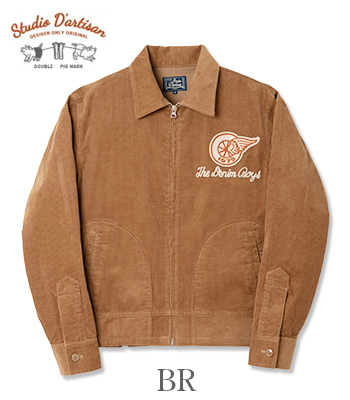 【40s】3段ステッチ コーデュロイ スポーツ ジャケット/メモリアル STUDIO D'ARTISAN ステュディオダルチザン 刺繍|コーデュロイ