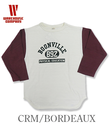 WAREHOUSE ウエアハウス 七分袖|粗挽きスラブ糸シャドーボーダー