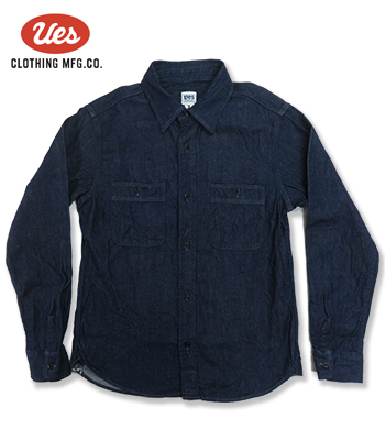 UES ウエス 長袖|9oz.デニム|ワークシャツ『DENIM WORK SHIRT