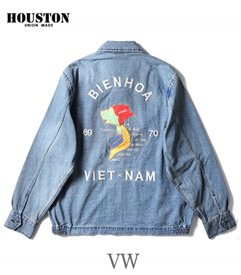 HOUSTON ヒューストン デニム|ベトナムジャケット|マップ柄『DENIM
