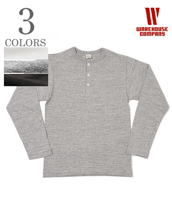 WAREHOUSE ウエアハウス 長袖|無地|粗挽きスラブ糸|シャドーボーダー