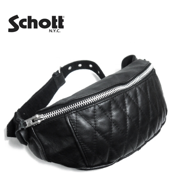 Schott ショット キルティングパッド加工|牛革|ボディバッグ『PADDED 