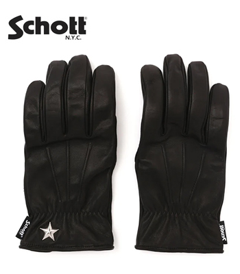 Schott ショット グローブ L ブラック Schott ショット レザーグローブ|手袋|COW HIDE|スマホ対応『ONESTAR