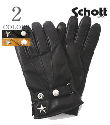 Schott（ショット）レザー(牛)グローブ　スマホ対応　手袋　サイズM Schott N.Y.C（ショット） Schott レザーグローブ メンズ 革手袋